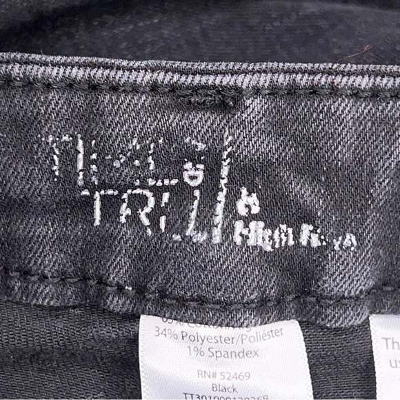 Size 8 Black Grey Bootcut Jeans  Cotton Blend Stretch Time And Tru Goth Punk - Picture 7 of 12